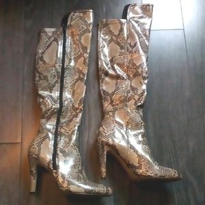 MIA Snakeskin Knee High Boots